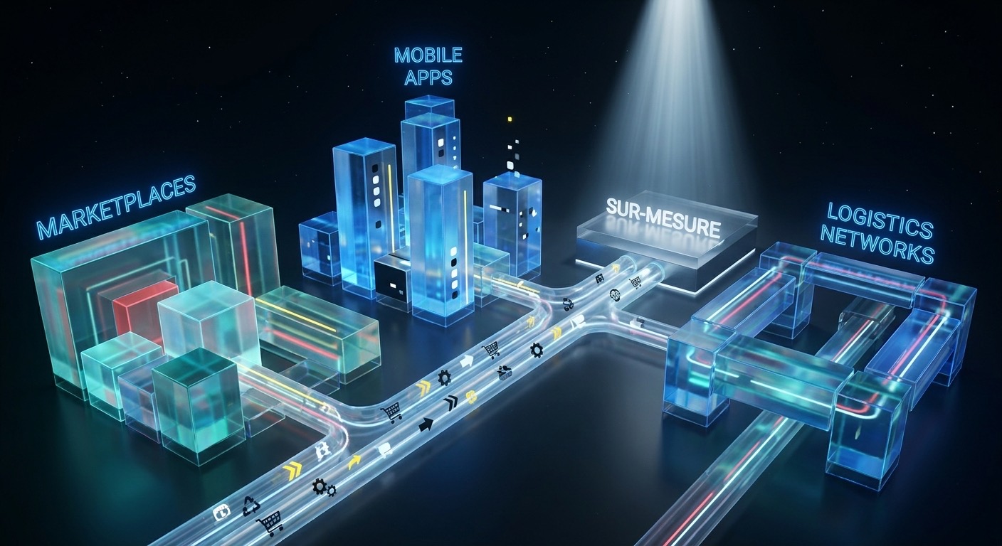 Marketplaces, applications mobiles, sur-mesure et réseaux logistiques